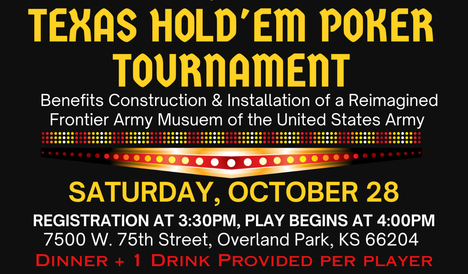 Texas Hold'Em Poker Tournament 2023 Saturday, 28 Oct 2023 Buffalo